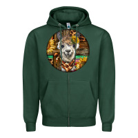 Sports Green western alpaca Zipper Hoodie - BarkalooDesign