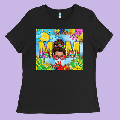 Messy Bun Autism Mom 20oz Skinny Tumbler Ladies Tee Designed By Tumblerdesignbyshophia