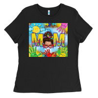 Black Messy bun Autism mom 20oz skinny tumbler Ladies Tee - TumblerDesignByShophia