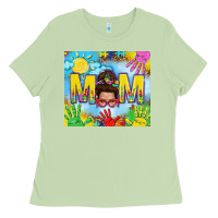 Matcha Messy bun Autism mom 20oz skinny tumbler Ladies Tee - TumblerDesignByShophia