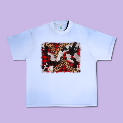 Cowhide Buffalo Plaid Leopad Background Urban Heavy Tee Designed By Cowcowdesign