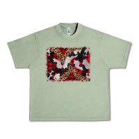 Oil Green cowhide buffalo plaid leopad background Urban Heavy Tee - CowCowDesign