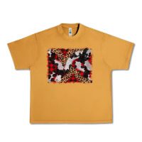 Peanut Butter cowhide buffalo plaid leopad background Urban Heavy Tee - CowCowDesign