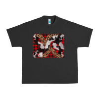 Pigment Black cowhide buffalo plaid leopad background Urban Heavy Tee - CowCowDesign