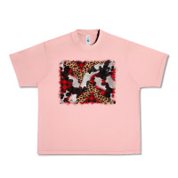 Salmon cowhide buffalo plaid leopad background Urban Heavy Tee - CowCowDesign