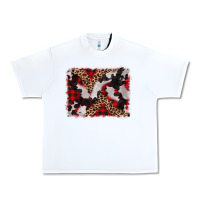 White cowhide buffalo plaid leopad background Urban Heavy Tee - CowCowDesign