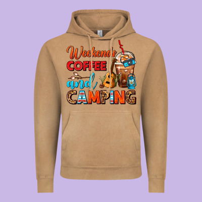 Weekends Coffee And Camping Frappe Coffee Vintage Hoodie Designed By Fadigitalartstudio