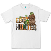 White Egg hunter with rabbit Easter Day Premium Tee - HowdyJamesFarm