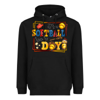 Black its a softball kinda day Heavyweight Hoodie - AdoDesignShop