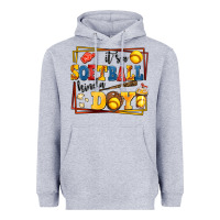 Heather Grey its a softball kinda day Heavyweight Hoodie - AdoDesignShop