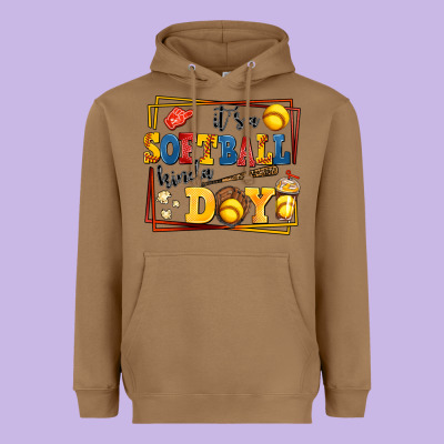 Its A Softball Kinda Day Heavyweight Hoodie Designed By Adodesignshop