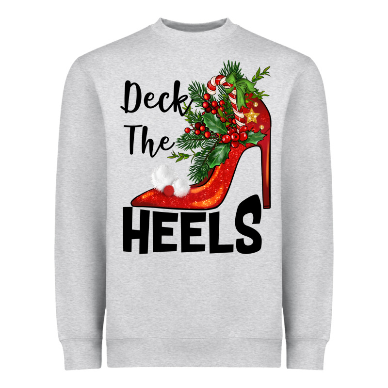 Deck The Heels Christmas Heavyweight Sweatshirt by BarkalooDesign | Teevron