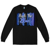 Black Back the blue brushstrokes Long Sleeve Tee - FaDigitalArtStudio