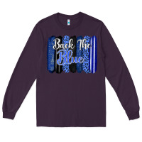 Plum Back the blue brushstrokes Long Sleeve Tee - FaDigitalArtStudio