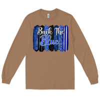 Toasted Coconut Back the blue brushstrokes Long Sleeve Tee - FaDigitalArtStudio