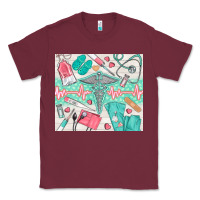 Burgundy nurse medical equipment Classic Tee - TumblerDesignByShophia