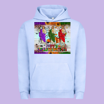 San Judas Happy  Hallothanksmas Urban Hoodie Designed By Jahusdesignshop