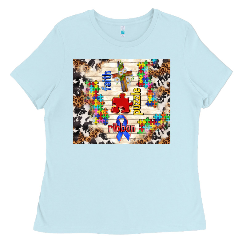 Faith Puzzle Ribbon Tumbler Ladies Tee by TumblerDesignByShophia | Teevron