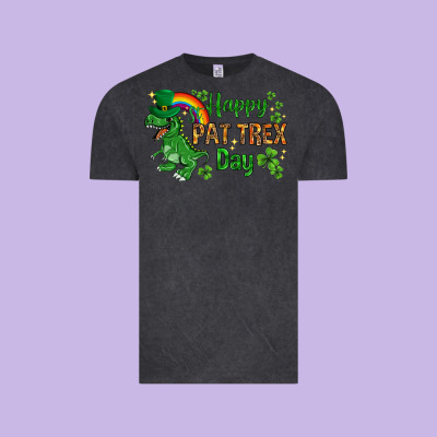 St. Patrick's Happy Pat T-rex Day With Rainbow Vintage Tee Designed By Howdyjamesfarm