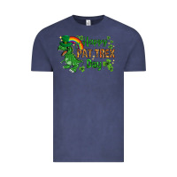 Vintage Denim St. Patrick's Happy Pat T-Rex Day with rainbow Vintage Tee - HowdyJamesFarm