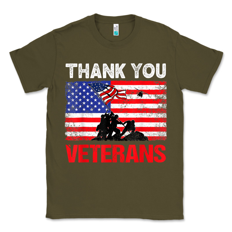Thank You Veterans Service Patriot Veteran Day American Flag T Shirt Classic Tee by maiPhamDesign | Teevron