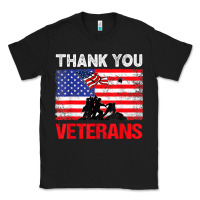 Black thank you veterans service patriot veteran day american flag t shirt Classic Tee - maiPhamDesign