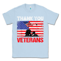 Dusty Blue thank you veterans service patriot veteran day american flag t shirt Classic Tee - maiPhamDesign