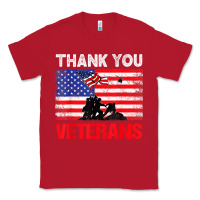 Red thank you veterans service patriot veteran day american flag t shirt Classic Tee - maiPhamDesign
