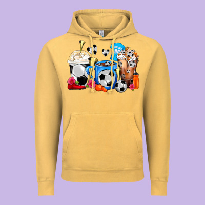Soccer Coffee Cups Vintage Hoodie Designed By Fadigitalartstudio