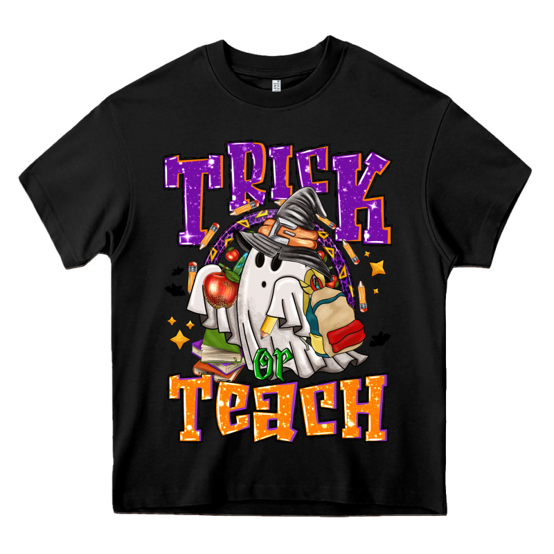 Trick Or Teach Halloween Heavy Core Tee by NancyCooperArtShop | Teevron