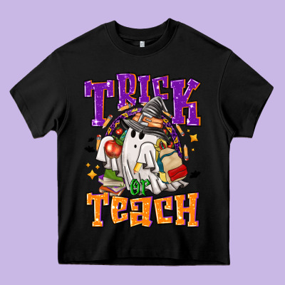 Trick Or Teach Halloween Heavy Core Tee Designed By Nancycooperartshop
