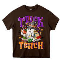 Chocolate Brown trick or teach halloween Heavy Core Tee - NancyCooperArtShop