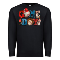 Black game day baseball Premium Sweatshirt - AdoDesignShop