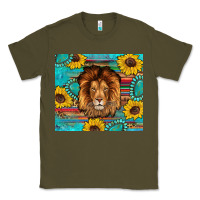 Army Green western lion tumbler Classic Tee - Artiststas