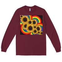 Burgundy Pride sunflower tumbler Long Sleeve Tee - FaDigitalArtStudio