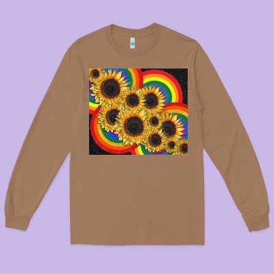 Pride Sunflower Tumbler Long Sleeve Tee Designed By Fadigitalartstudio