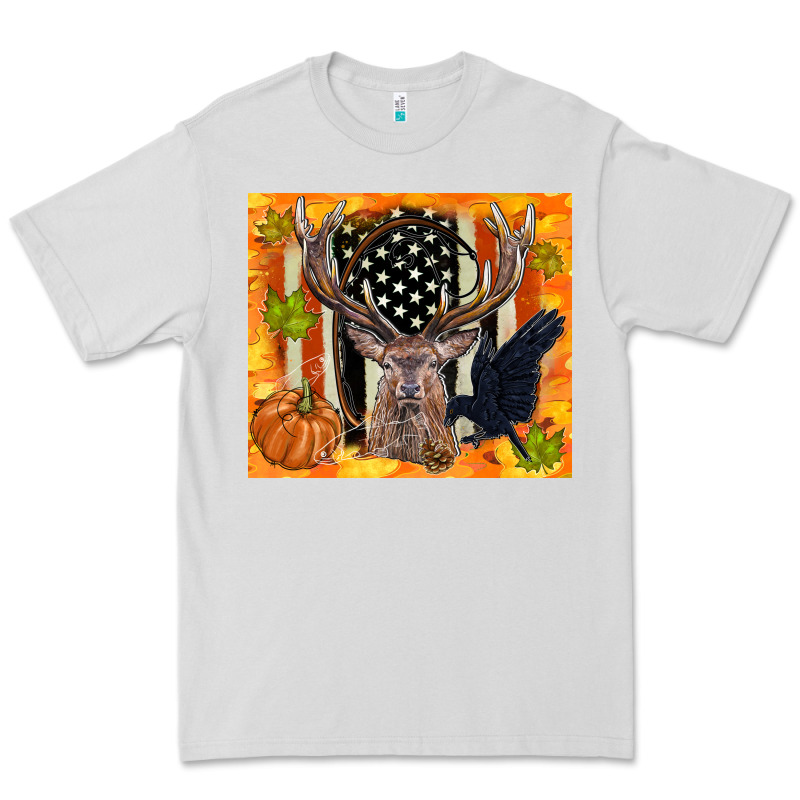 Crow And Deer Hunting Fall Camouflage Premium Tee by TumblerDesignByShophia | Teevron
