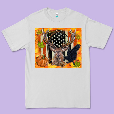 Crow And Deer Hunting Fall Camouflage Premium Tee Designed By Tumblerdesignbyshophia