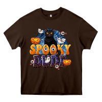 Chocolate Brown Spooky Dude Heavy Core Tee - texasbilliewilder
