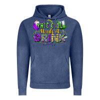 Vintage Denim This girl needs a drink Vintage Hoodie - FaDigitalArtStudio