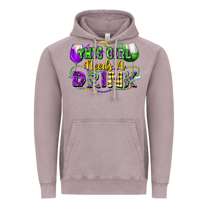 This Girl Needs A Drink Vintage Hoodie by FaDigitalArtStudio | Teevron