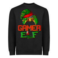Black Christmas gamer elf Heavyweight Sweatshirt - BarkalooDesign