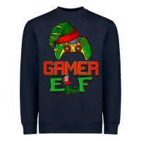 Navy Christmas gamer elf Heavyweight Sweatshirt - BarkalooDesign
