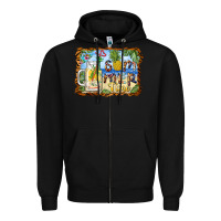 Black summer time pineapple and  beach Zipper Hoodie - BarkalooDesign