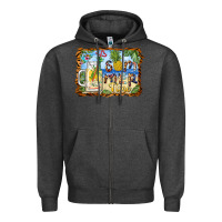 Charcoal Heather summer time pineapple and  beach Zipper Hoodie - BarkalooDesign