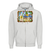 Dove Grey summer time pineapple and  beach Zipper Hoodie - BarkalooDesign