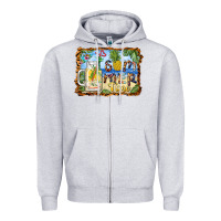 Heather Grey summer time pineapple and  beach Zipper Hoodie - BarkalooDesign