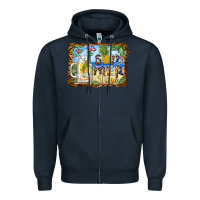Navy summer time pineapple and  beach Zipper Hoodie - BarkalooDesign