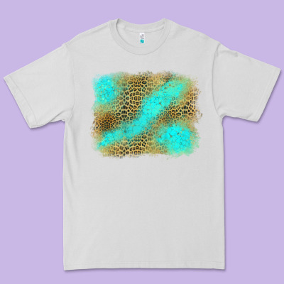 Turquoise Leopard Background Premium Tee Designed By Jasminsmagicworld