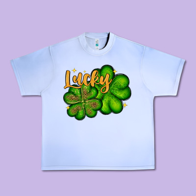 St. Patrick's Lucky And Shamrock Urban Heavy Tee Designed By Oliviacreatesart